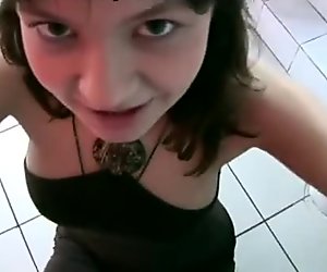 girl sucks in the toilet of the club