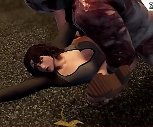 Karakter video permainan 3d sedang asyik bermain 10 anal.