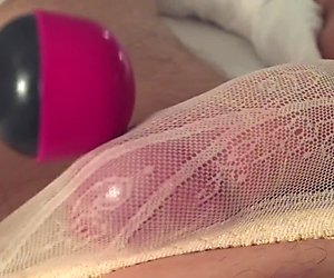 Cum inside panties with vibromassager