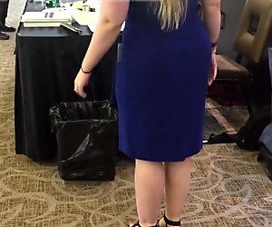 Blue Dress PAWG at a Conference