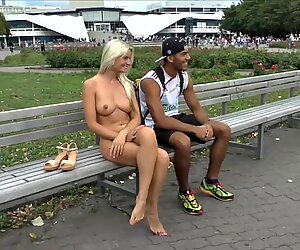 Blonde Czech teen showing her hot body naked in publicReport this video