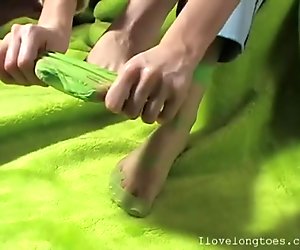 Big Feet in Sexy Nylon Socks