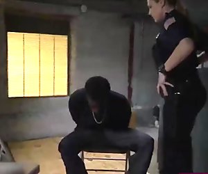 Black stud gets arrested and abused by busty cops