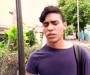 Straight latino twink barebacked outdoor in paid to gay POV