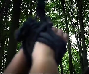 Bdsm fantasy in the forest with hot slave