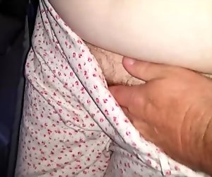 feeling the wifes soft hairy pussy under her jammies,
