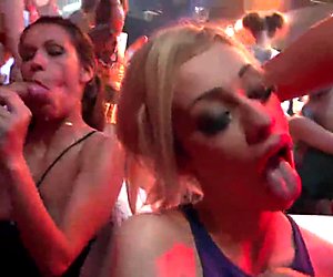 Sexy party chicks fucking in club orgy