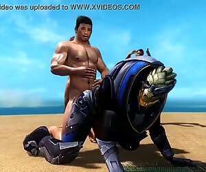Lustful 3D animation hunk getting blowbanged on an airplane