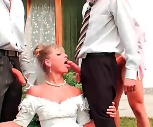 Wild Bride Cummed And Pissed On