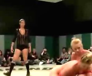Lesbian sluts fight in dirty wrestling