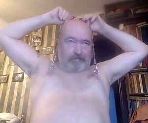 NIKOLAY SKOVORODA jerks off his big nipples and micropenis